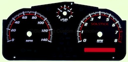 Pontiac Solstice Black and Red Gauge Face